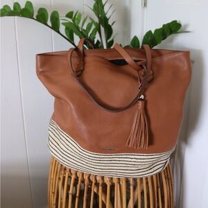 Rebecca Minkoff Leather Bag with Woven Bottom